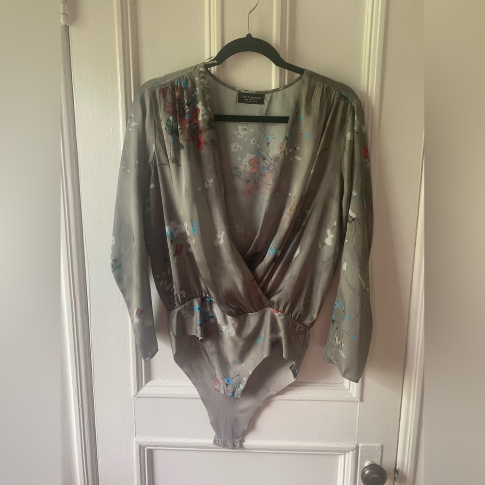 Zara Bodysuit Floral Blouse